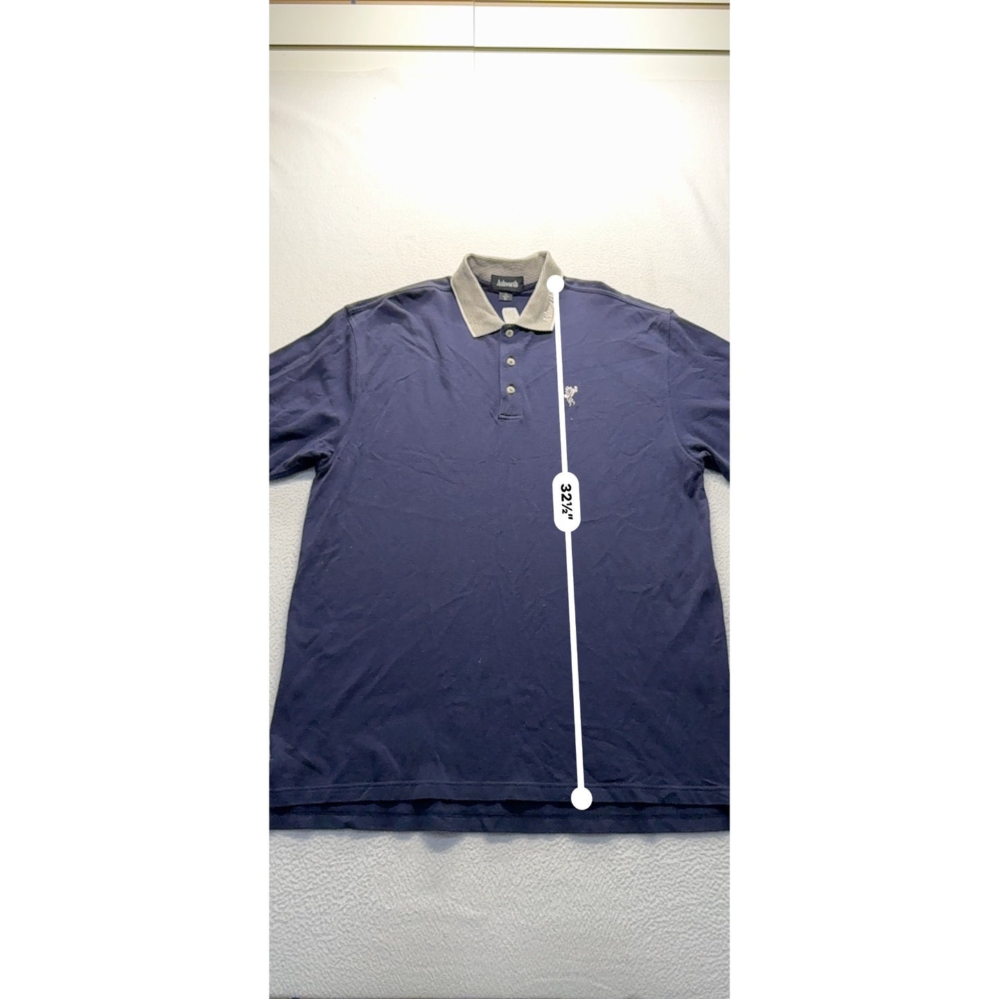 Ashworth XL Navy Golf Polo Shirt With Embroidered Logo100% Cotton #9080