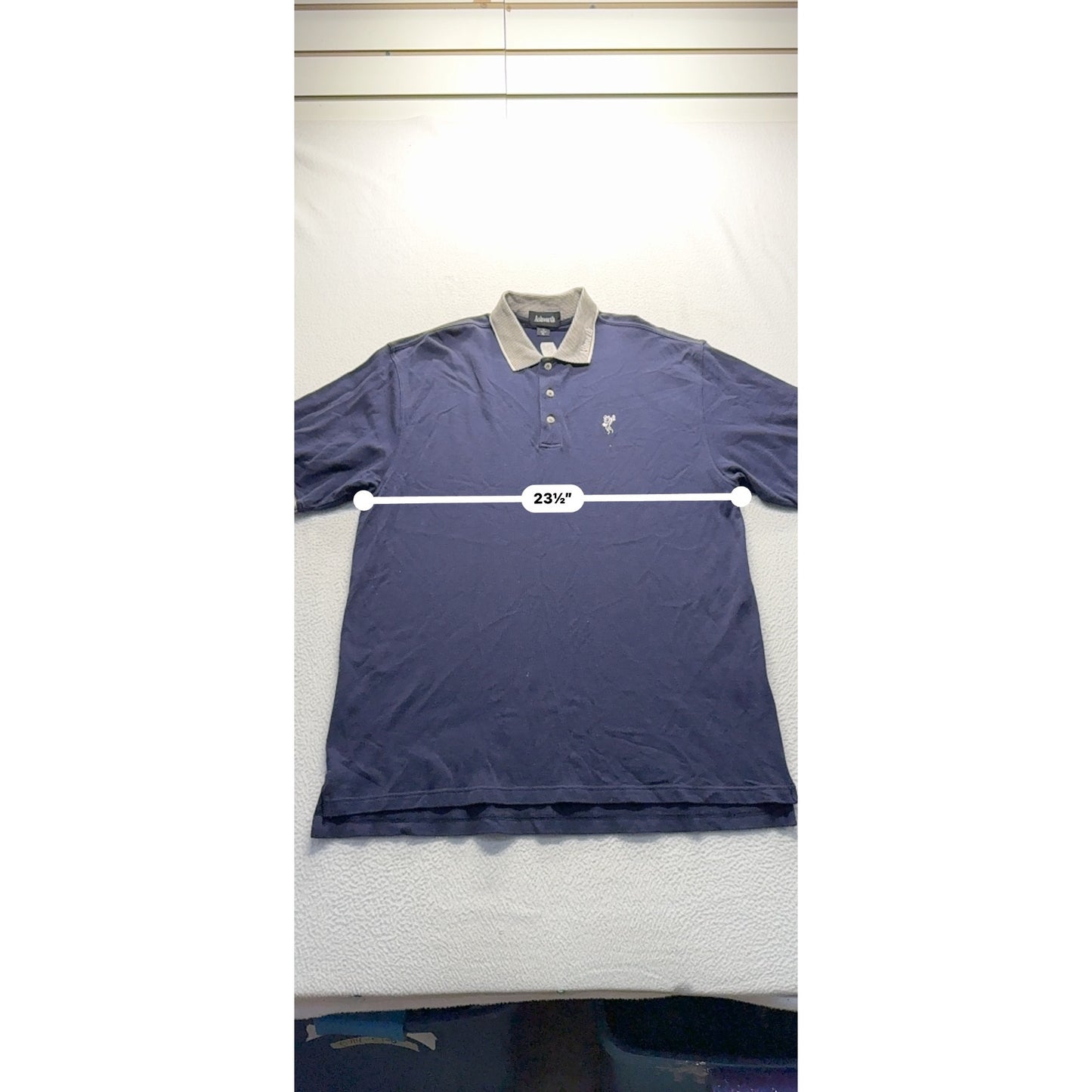 Ashworth XL Navy Golf Polo Shirt With Embroidered Logo100% Cotton #9080