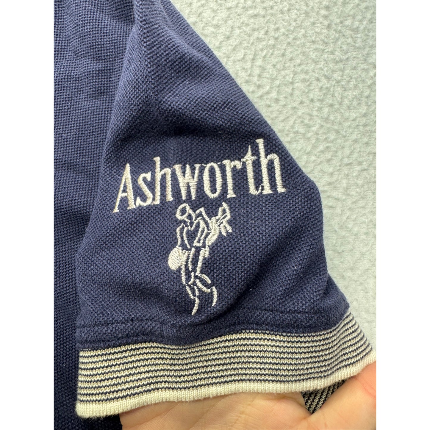Ashworth XL Navy Golf Polo Shirt With Embroidered Logo100% Cotton #9080