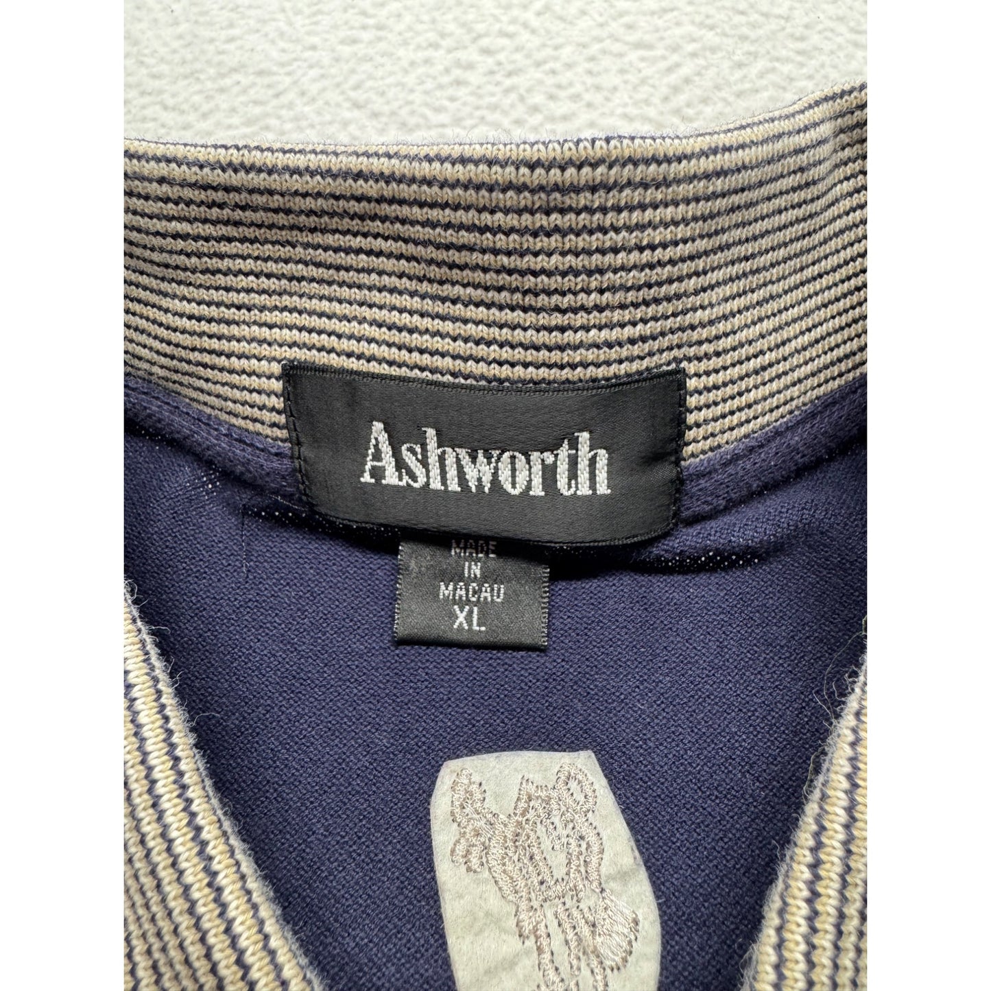 Ashworth XL Navy Golf Polo Shirt With Embroidered Logo100% Cotton #9080
