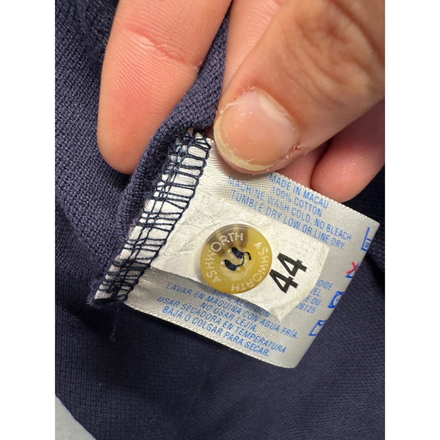 Ashworth XL Navy Golf Polo Shirt With Embroidered Logo100% Cotton #9080