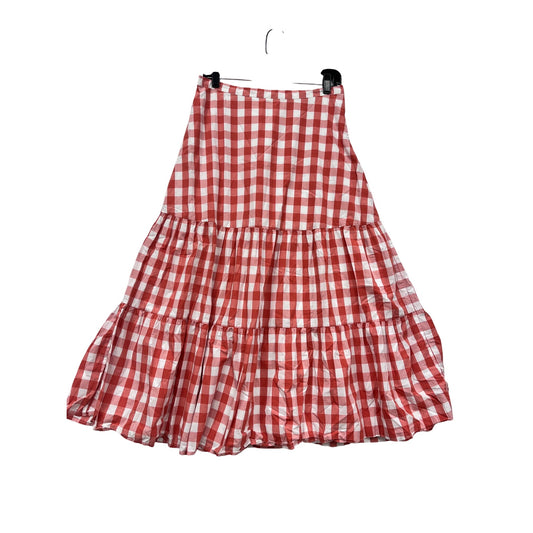Gap Red & White Gingham Tiered Skirt M Tall #407A