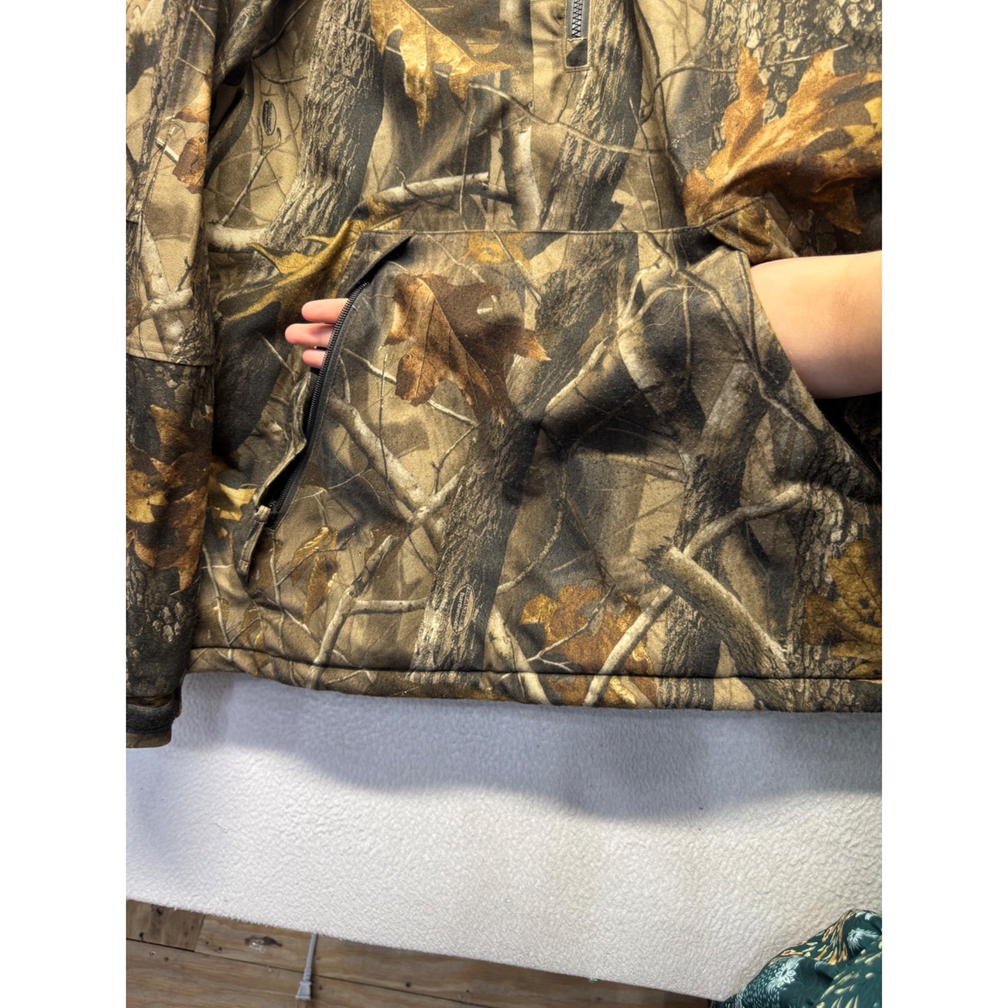HFC Equipment Waterproof Hooded Camo Jacket XL 100% Polyester Hunting #9510