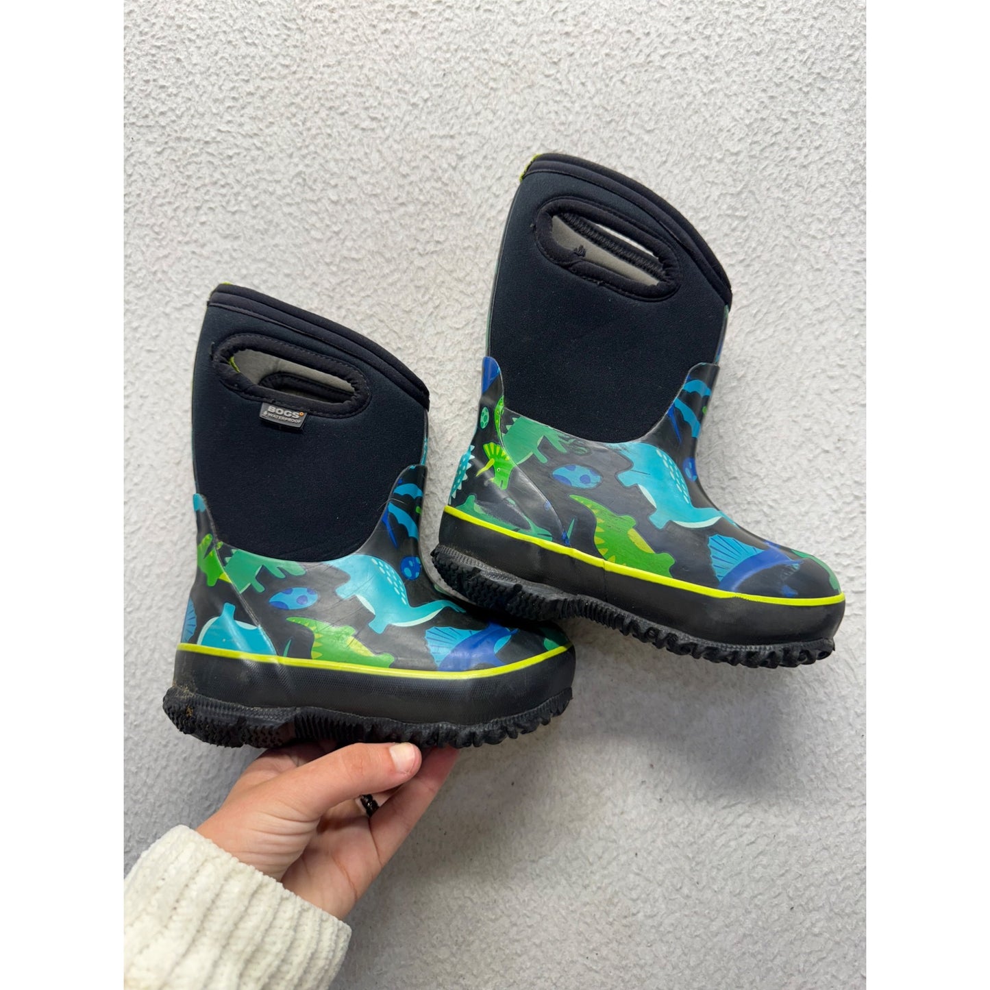 Bogs Insulated Neoprene Waterproof Boots With Dinosaur Print Size 6 #9837