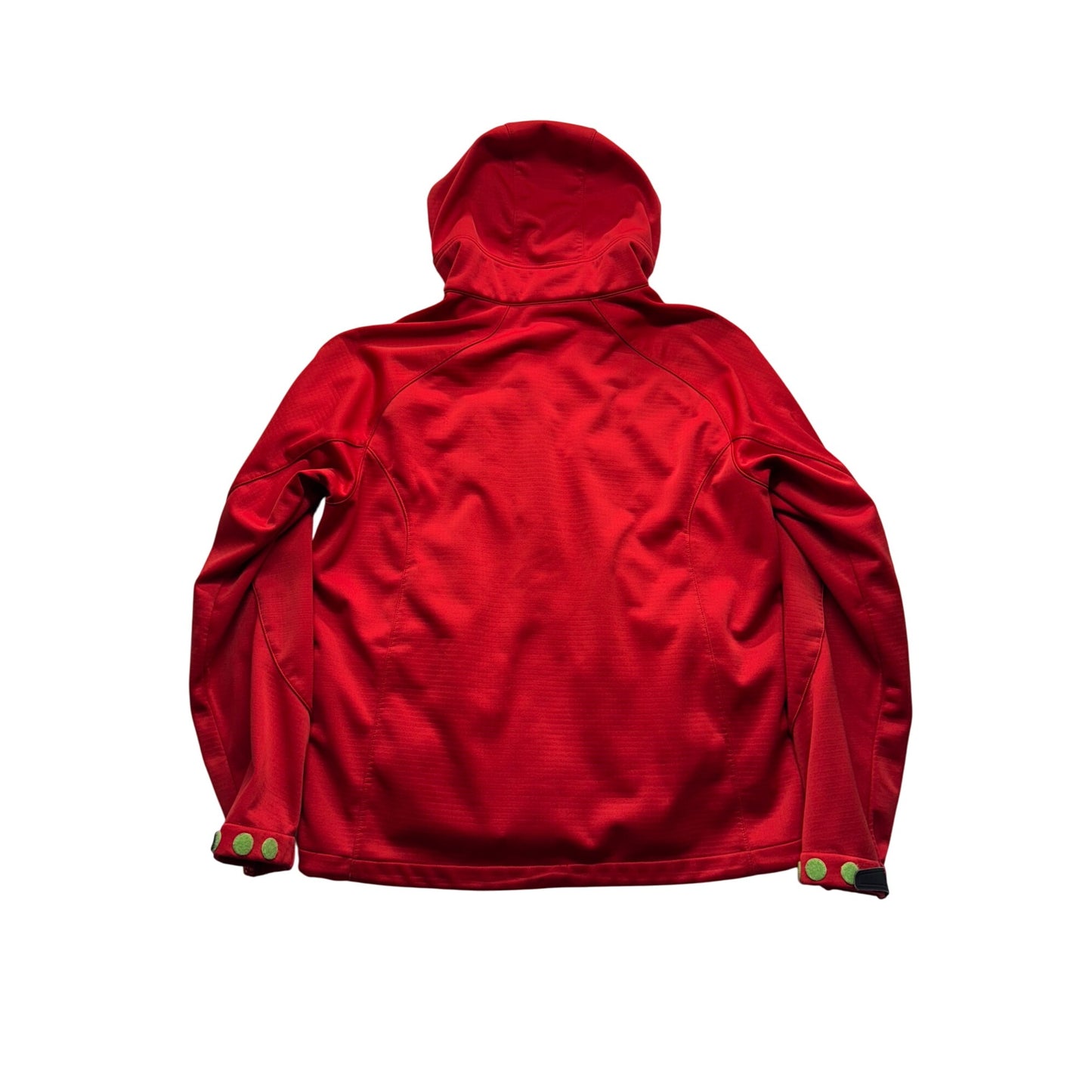 Phenix Red Hooded Jacket With Green Accents & Zippered Pockets #9425