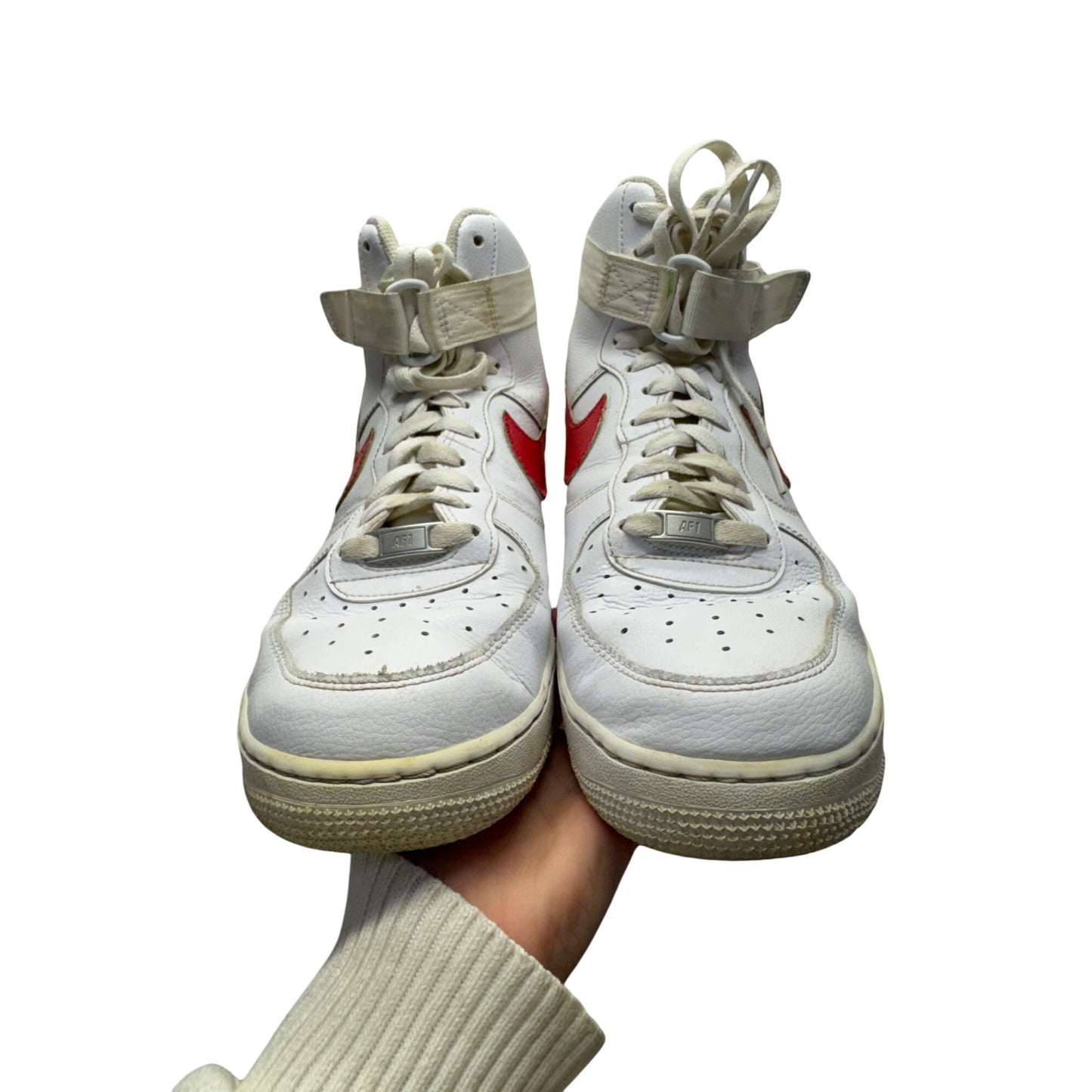 Nike Air Force 1 High White/Red Basketball Shoes Size 11 #14B