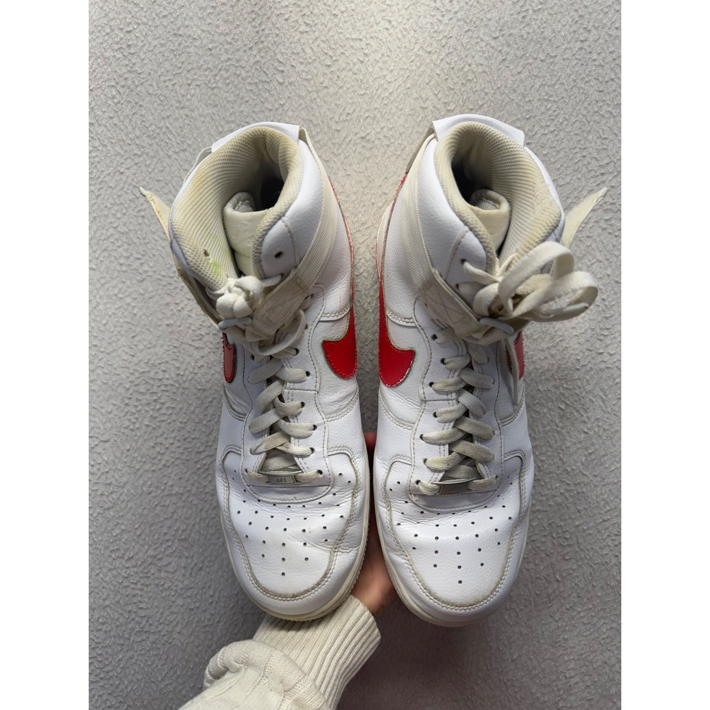 Nike Air Force 1 High White/Red Basketball Shoes Size 11 #14B
