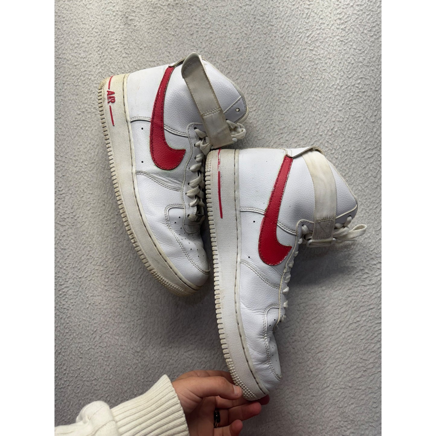 Nike Air Force 1 High White/Red Basketball Shoes Size 11 #14B