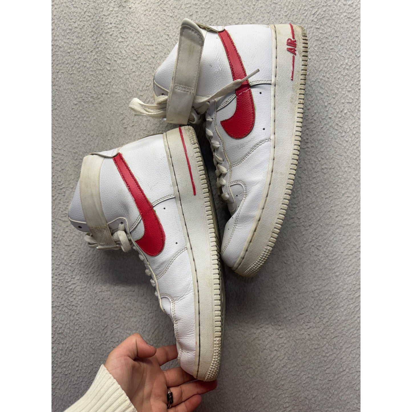 Nike Air Force 1 High White/Red Basketball Shoes Size 11 #14B