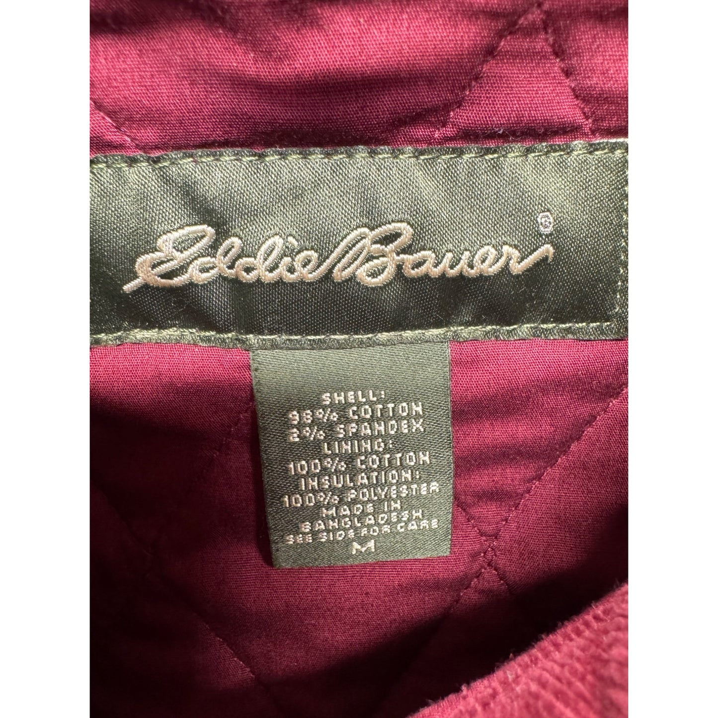 Quilted Corduroy Jacket With Gold Bird Buttons By Eddie Bauer #9588