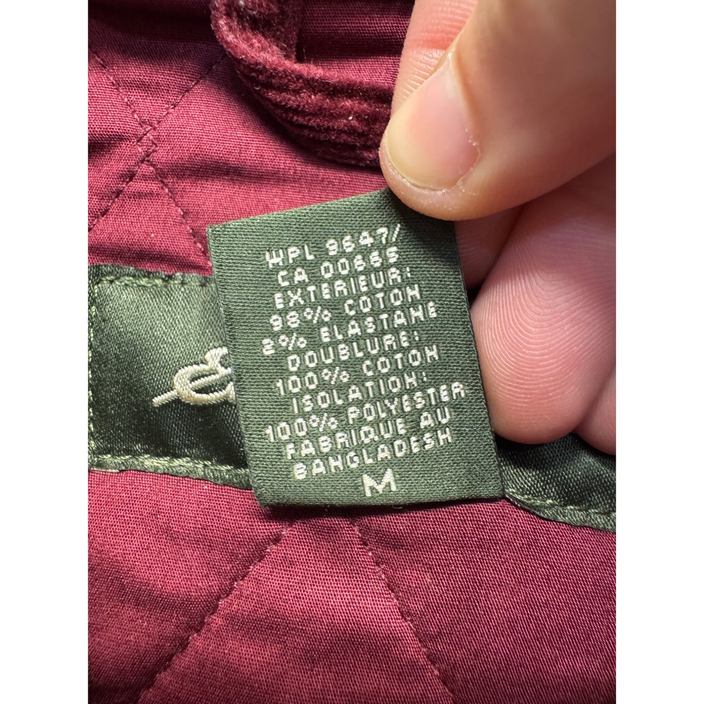 Quilted Corduroy Jacket With Gold Bird Buttons By Eddie Bauer #9588