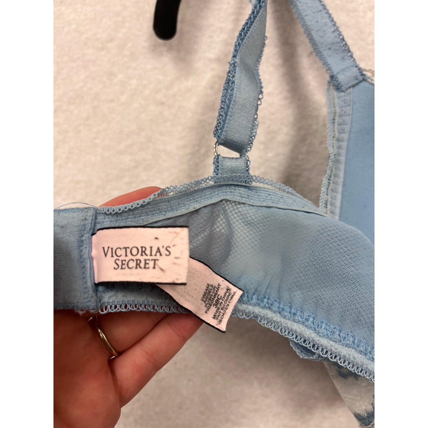 Victorias Secret Light Blue Lace Underwire Bra Women’s 34C #8091