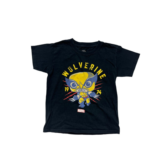 Marvel Pop! Kids Wolverine 1974 Graphic T-Shirt Black Short Sleeve S #6291