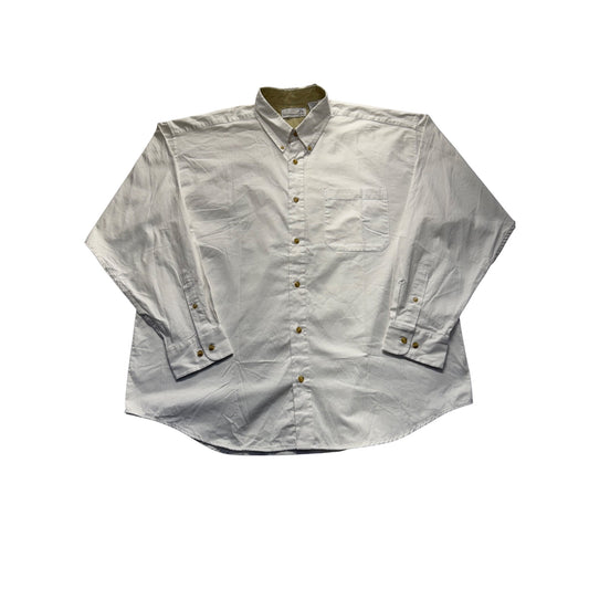 Munsingwear Mens Button-Down White Shirt XL Long Sleeve 100% Cotton #7955