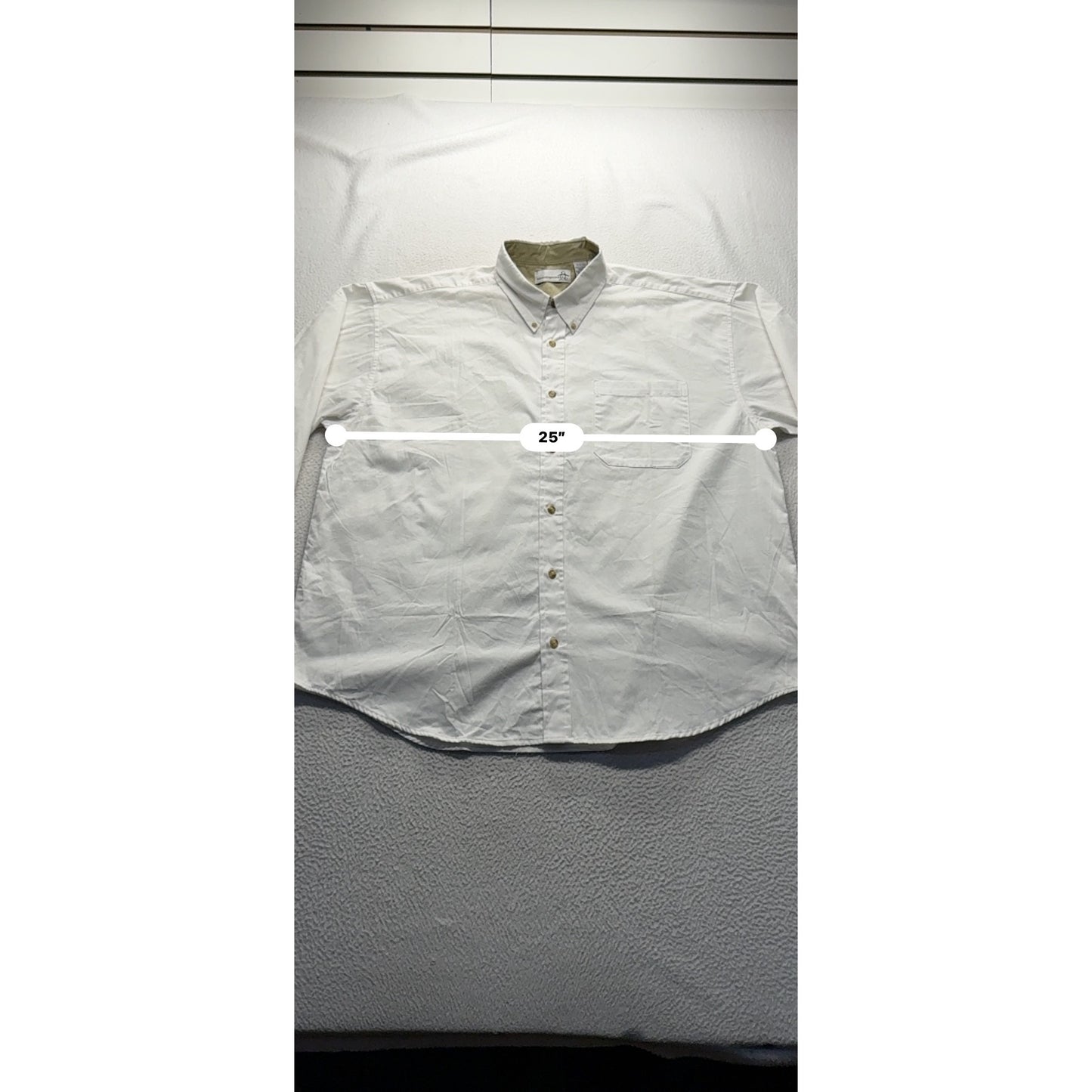 Munsingwear Mens Button-Down White Shirt XL Long Sleeve 100% Cotton #7955