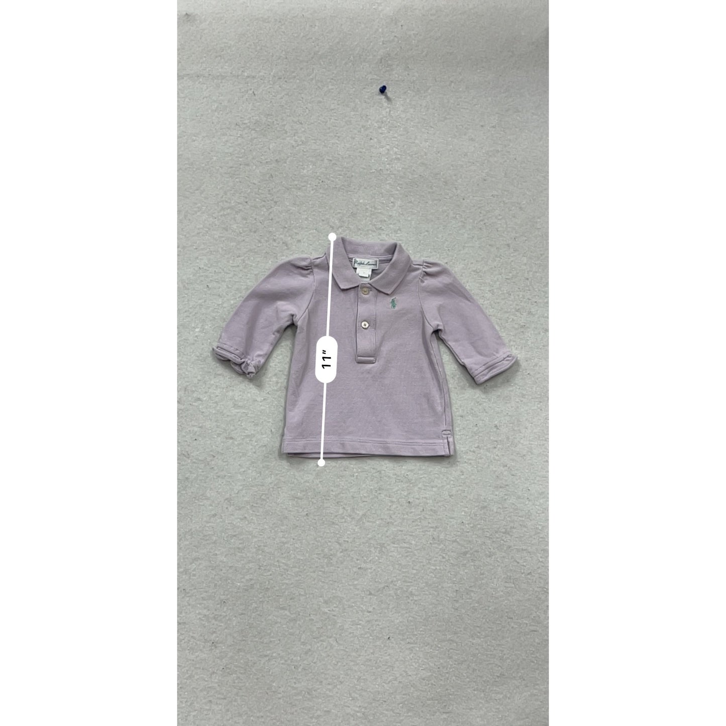 Ralph Lauren Baby Girls Long Sleeve Polo Shirt 3M #746A