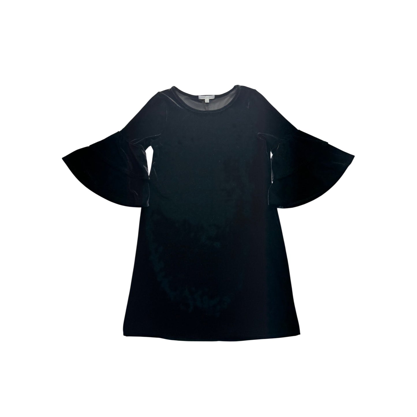 Green Envelope Los Angeles Black Velvet Bell Sleeve Dress S #9317