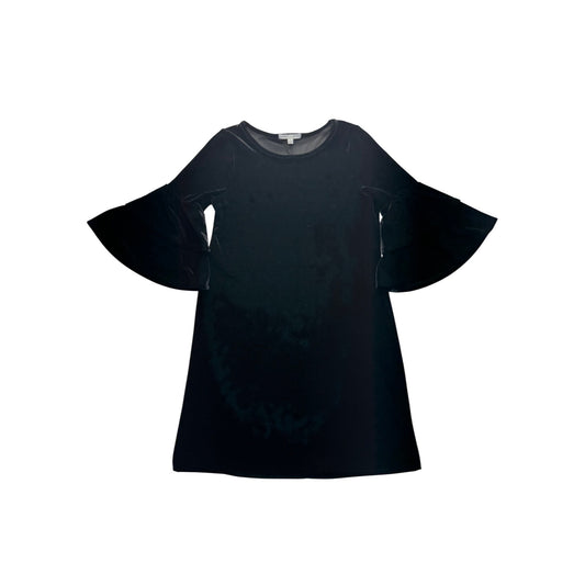 Green Envelope Los Angeles Black Velvet Bell Sleeve Dress S #9317