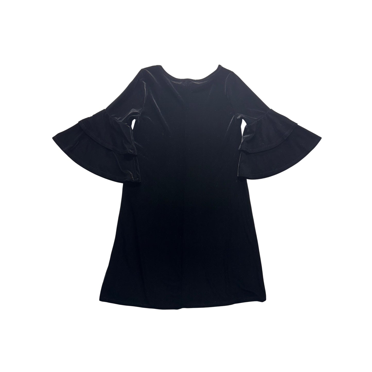 Green Envelope Los Angeles Black Velvet Bell Sleeve Dress S #9317