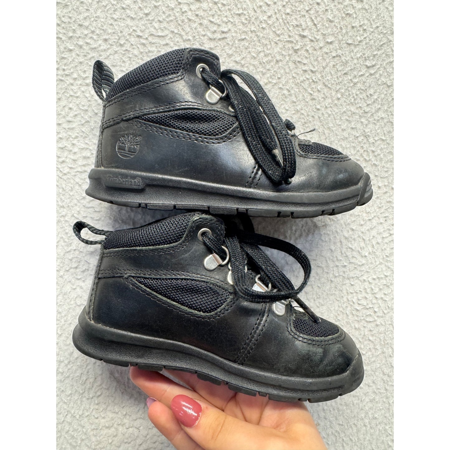 Timberland Black Leather & Mesh Toddler Hiking Boots #9002