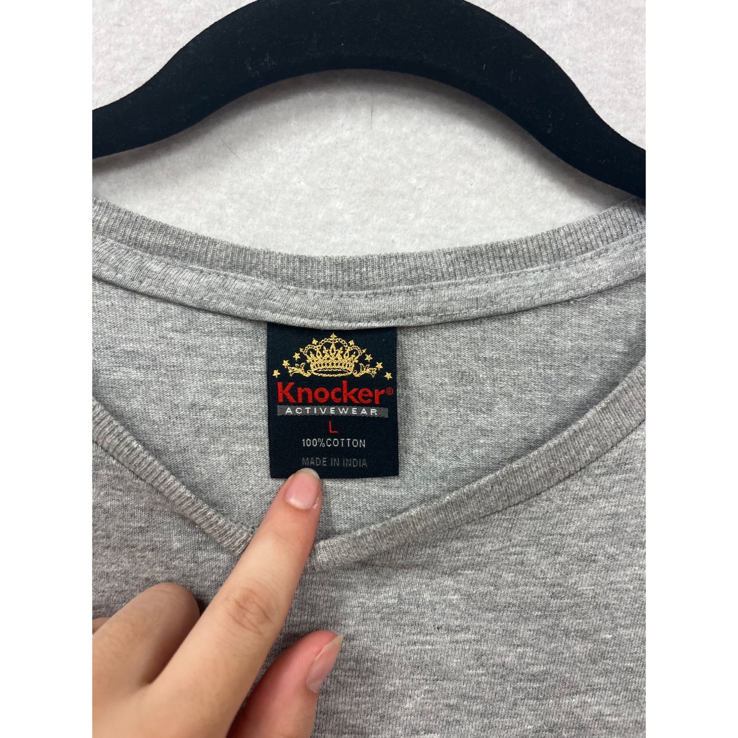 Knocker Activewear Gray T-Shirt L #518A