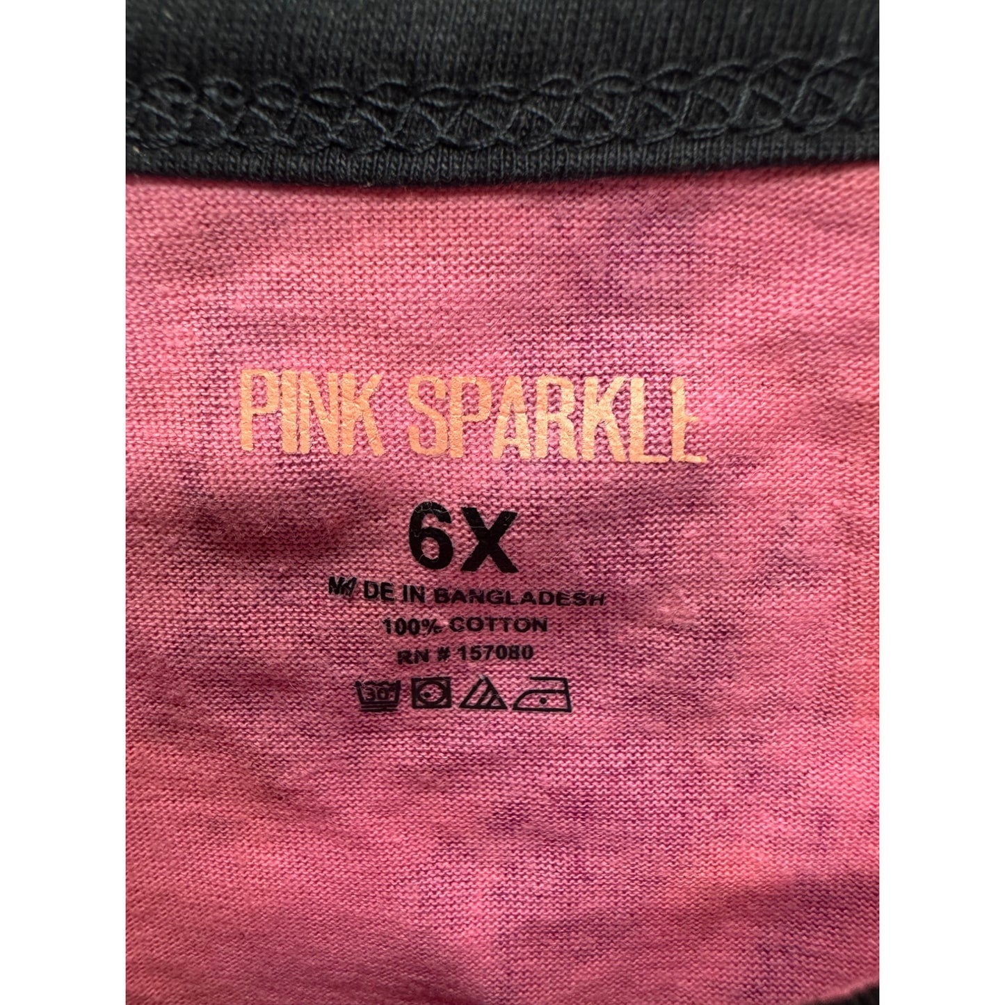 Pink Sparkll Drippin In Melanin Tie-Dye Graphic Knot Front T-Shirt Size 6X #9331
