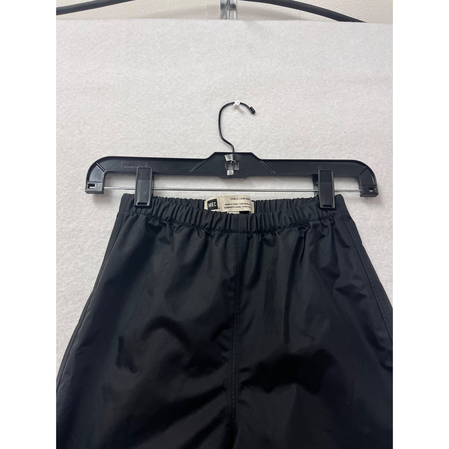 MEC Black Waterproof Nylon Rain Pants Size 7 #8466