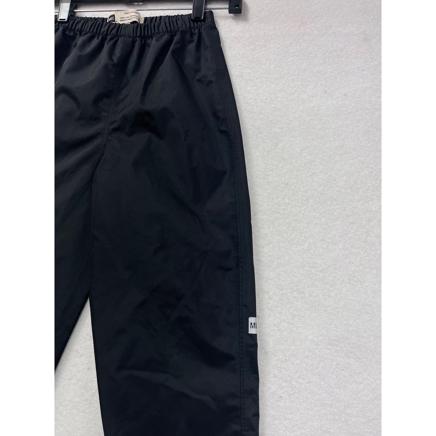 MEC Black Waterproof Nylon Rain Pants Size 7 #8466