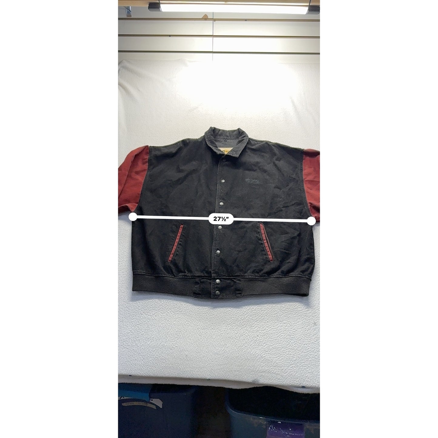 Vintage Integrity By Marvin iD Wear Black & Red Varsity Jacket XX #9092