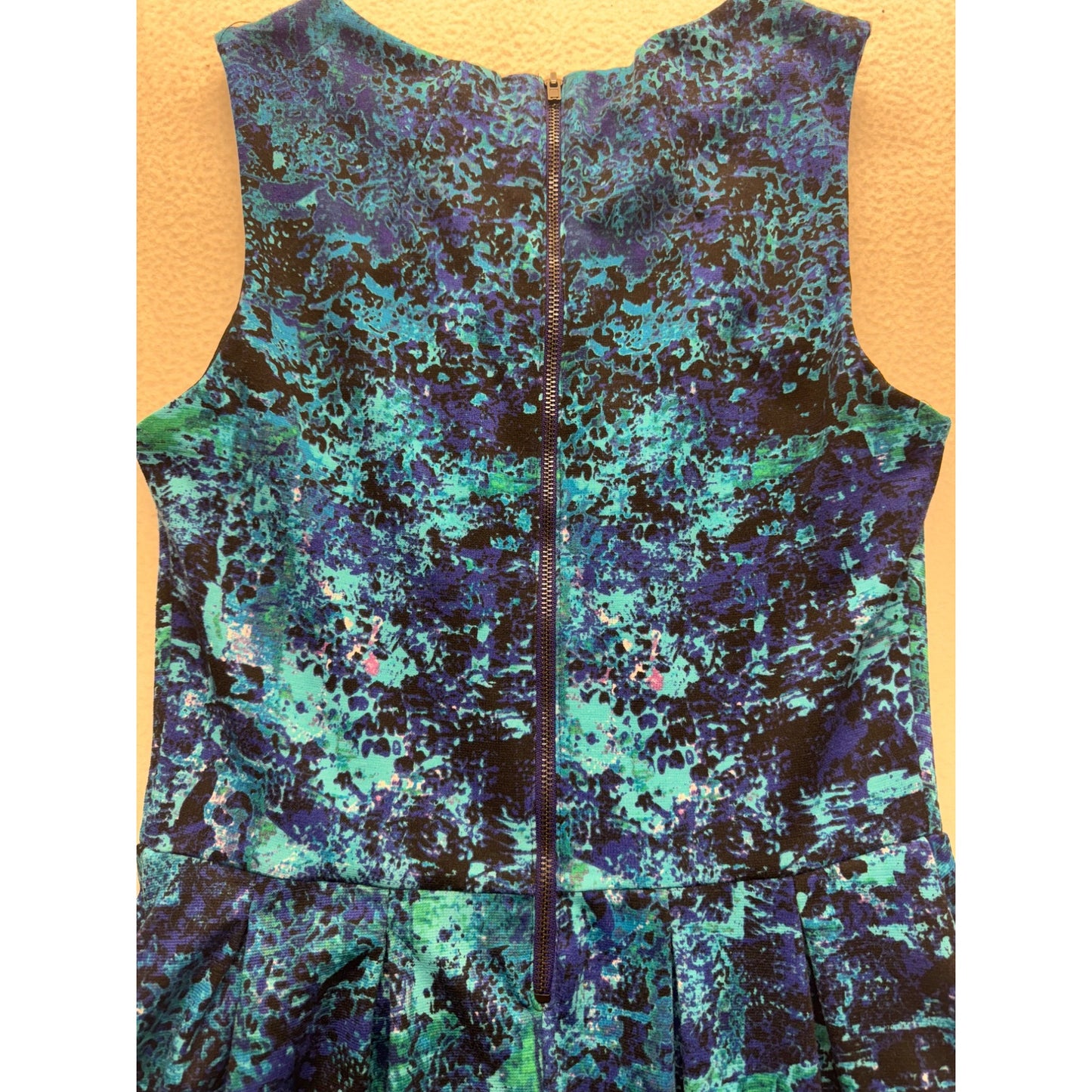 Mossimo Blue/Green Sleeveless A-Line Dress S #9135