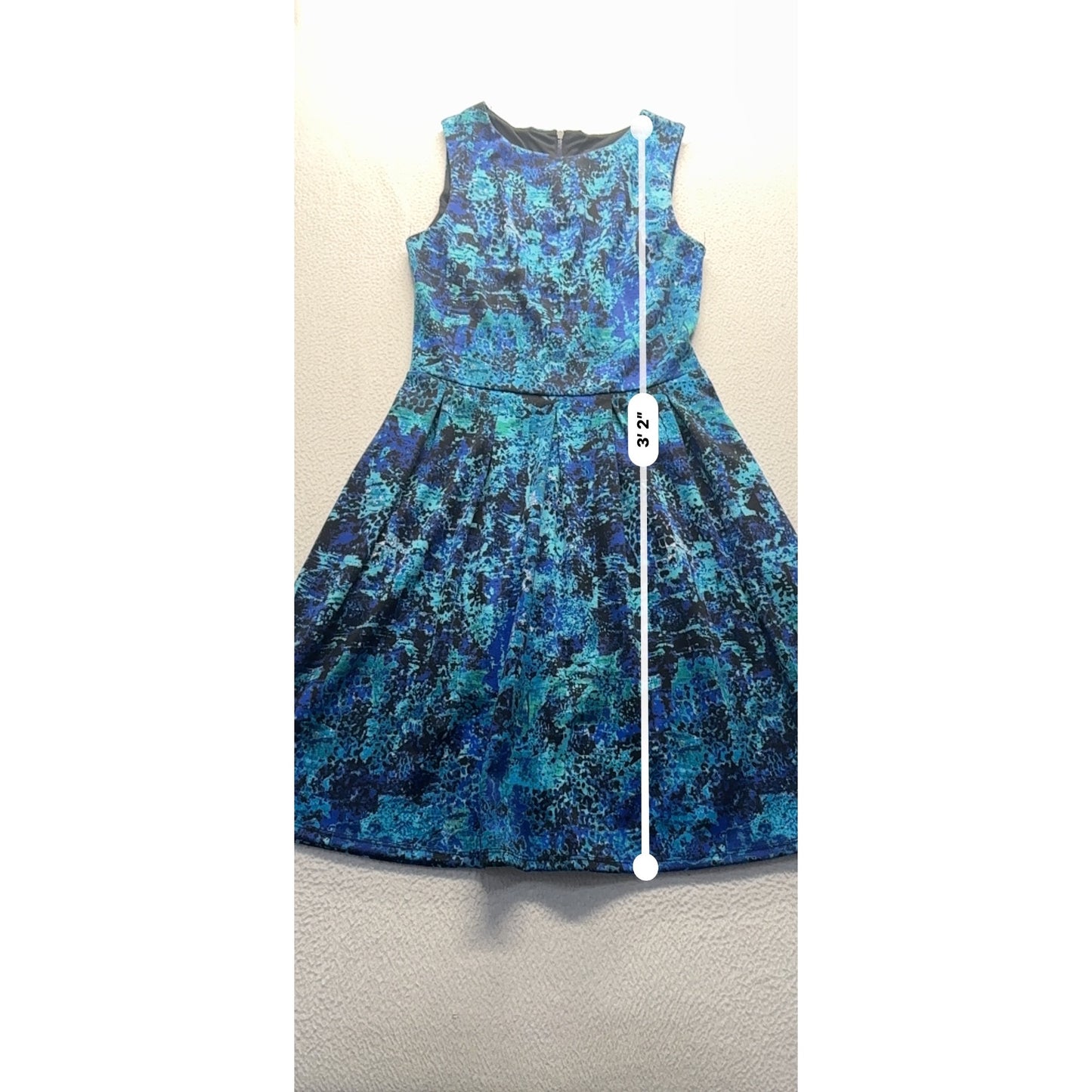 Mossimo Blue/Green Sleeveless A-Line Dress S #9135