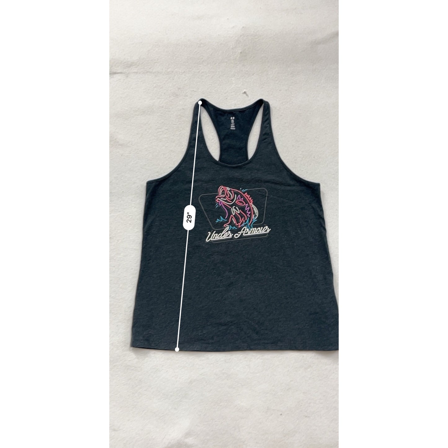 Under Armour 2XL Racerback Tank Top With Neon Fish Graphic #8706
