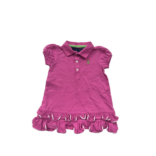 Ralph Lauren Baby Girl Ruffled Polo Dress 12M #6276