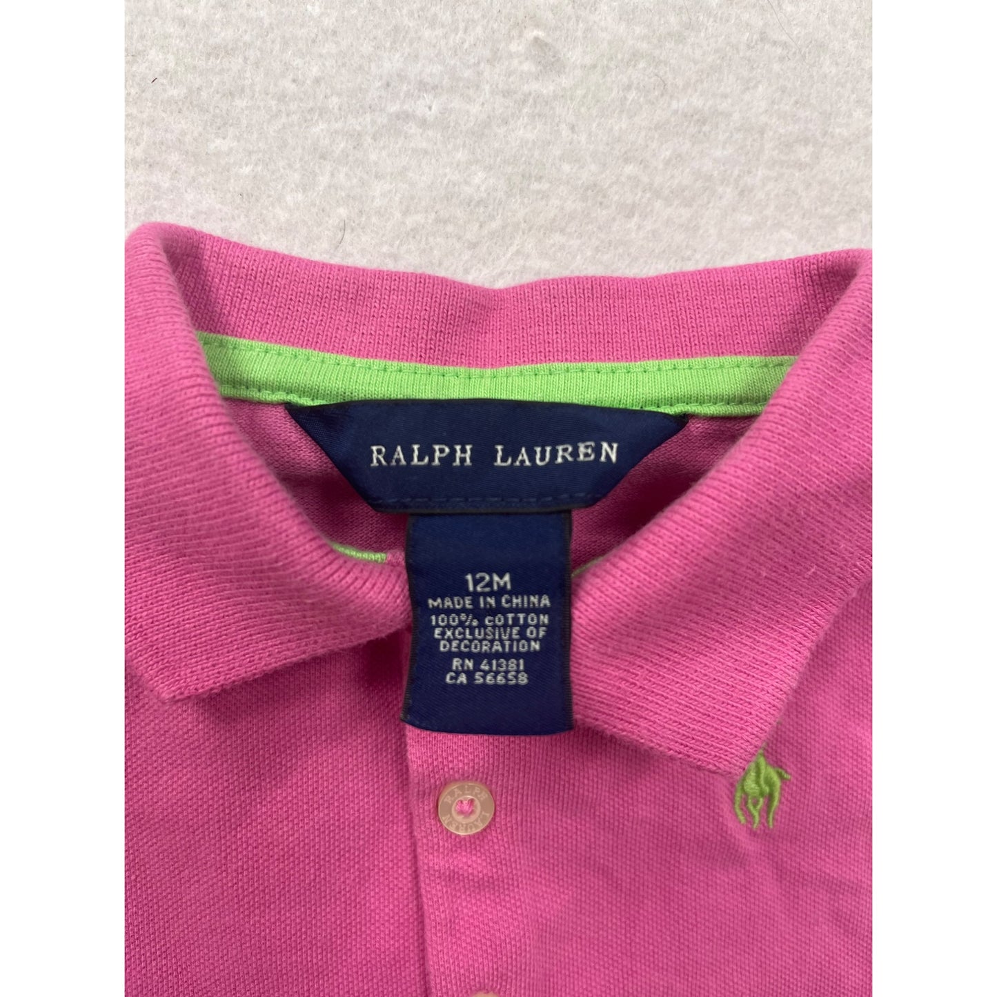 Ralph Lauren Baby Girl Ruffled Polo Dress 12M #6276