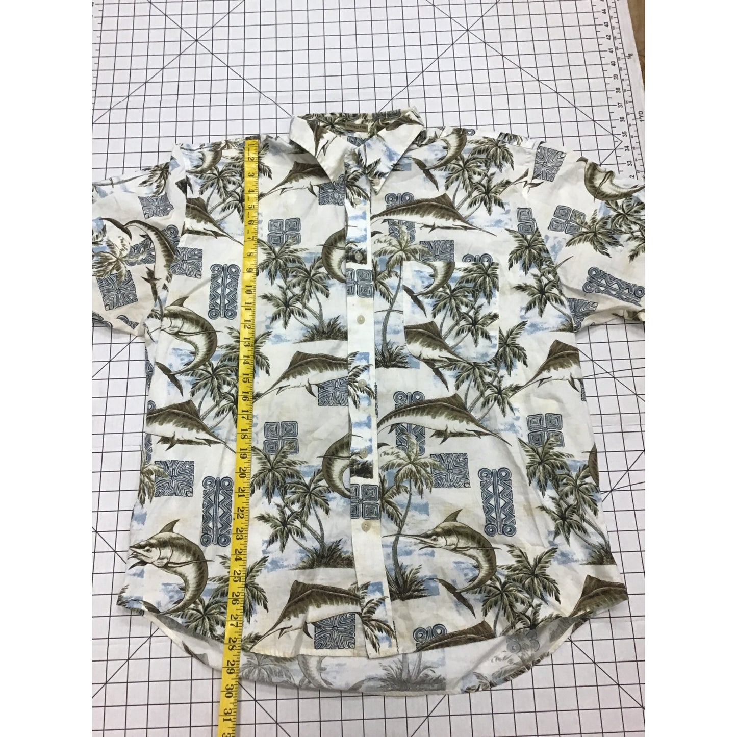 Mens Unique Fish Print ButtonUp