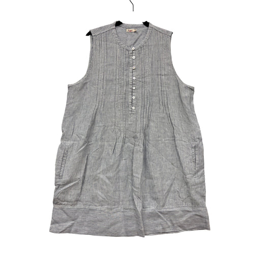 Flax XL Sleeveless Striped Button-Front Dress #649A