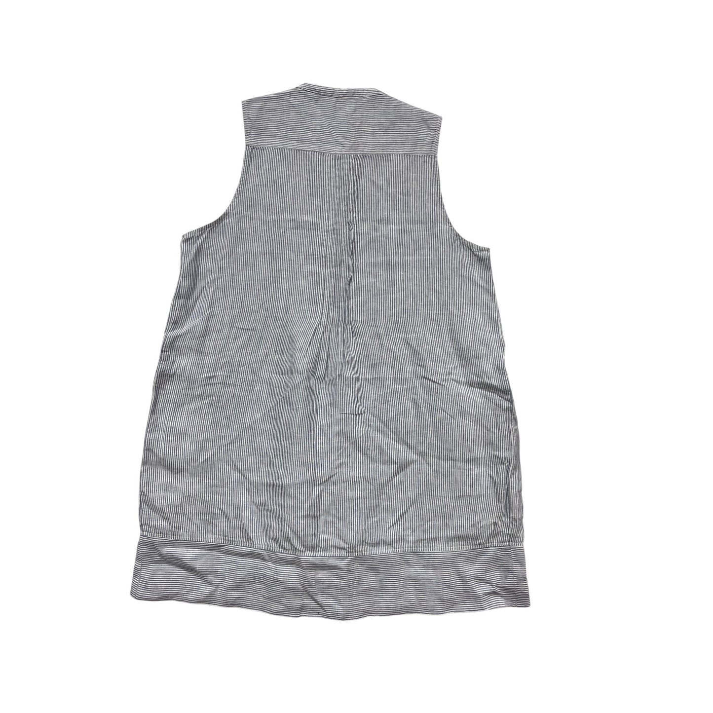 Flax XL Sleeveless Striped Button-Front Dress #649A