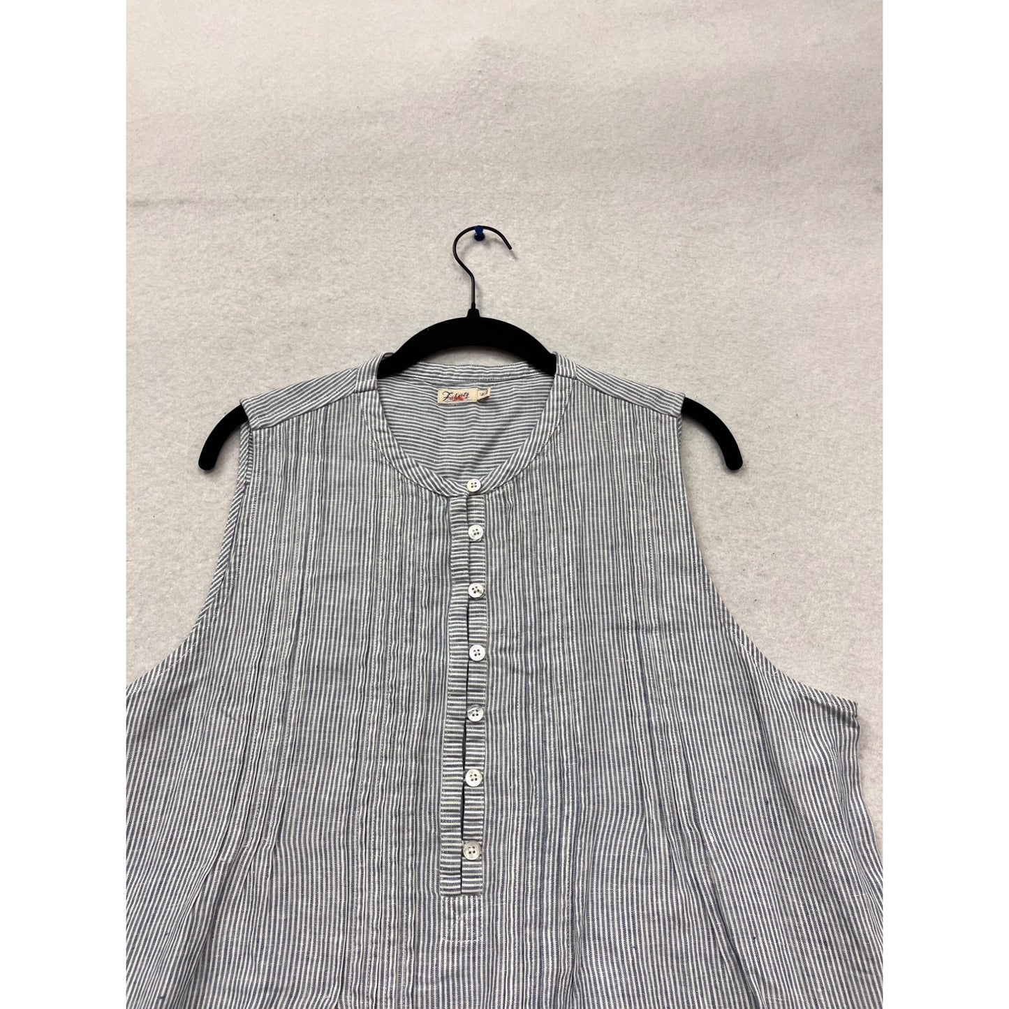 Flax XL Sleeveless Striped Button-Front Dress #649A