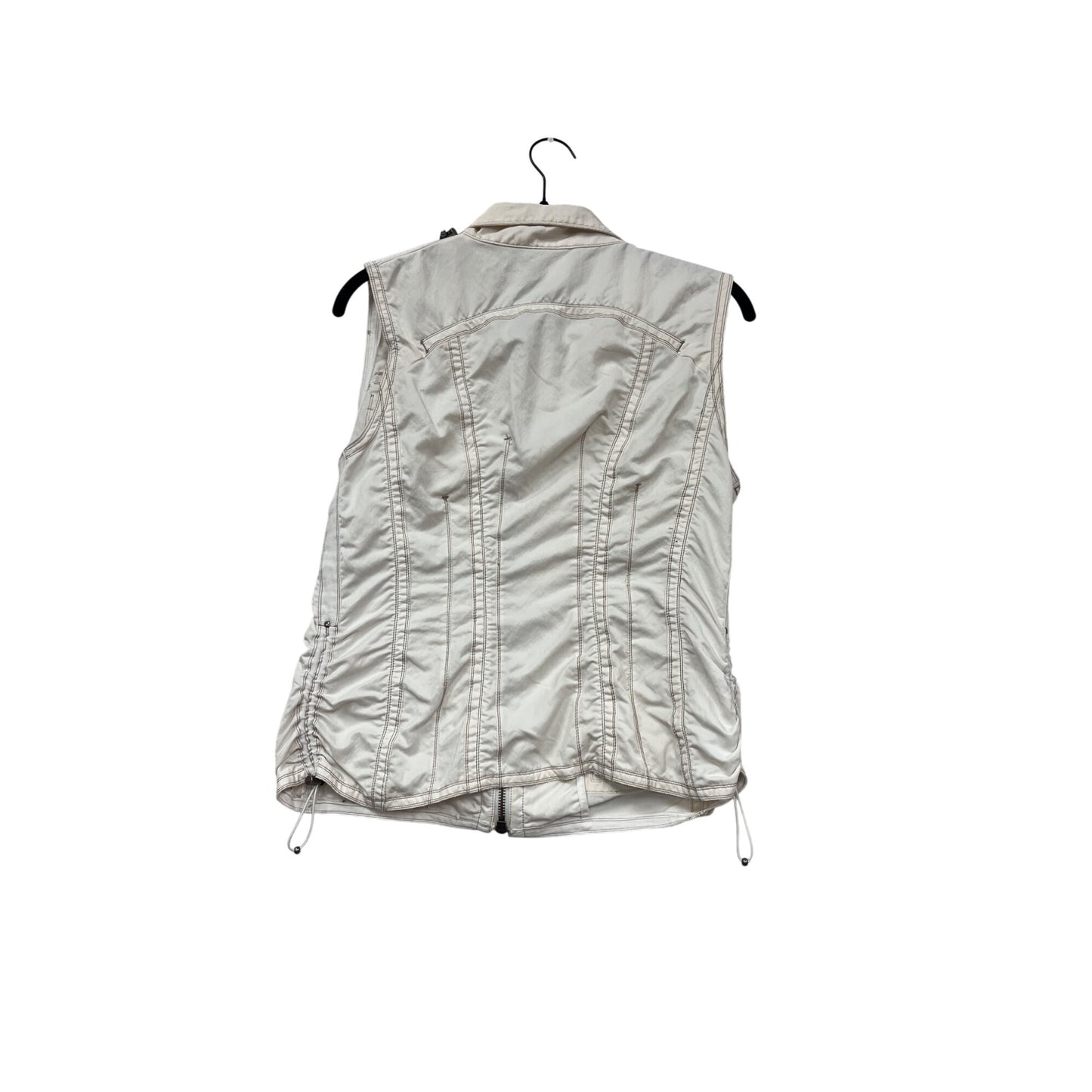 White Utility Zip-Up Vest Size 6 By Spanner #106A