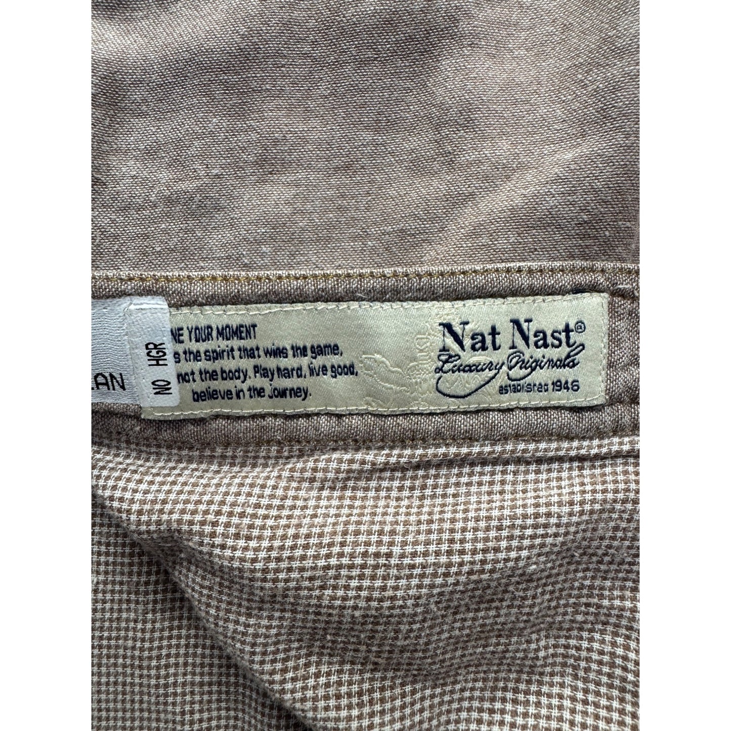 Nat Nast American Fit Brown Button-Up Long Sleeve Shirt L 269B