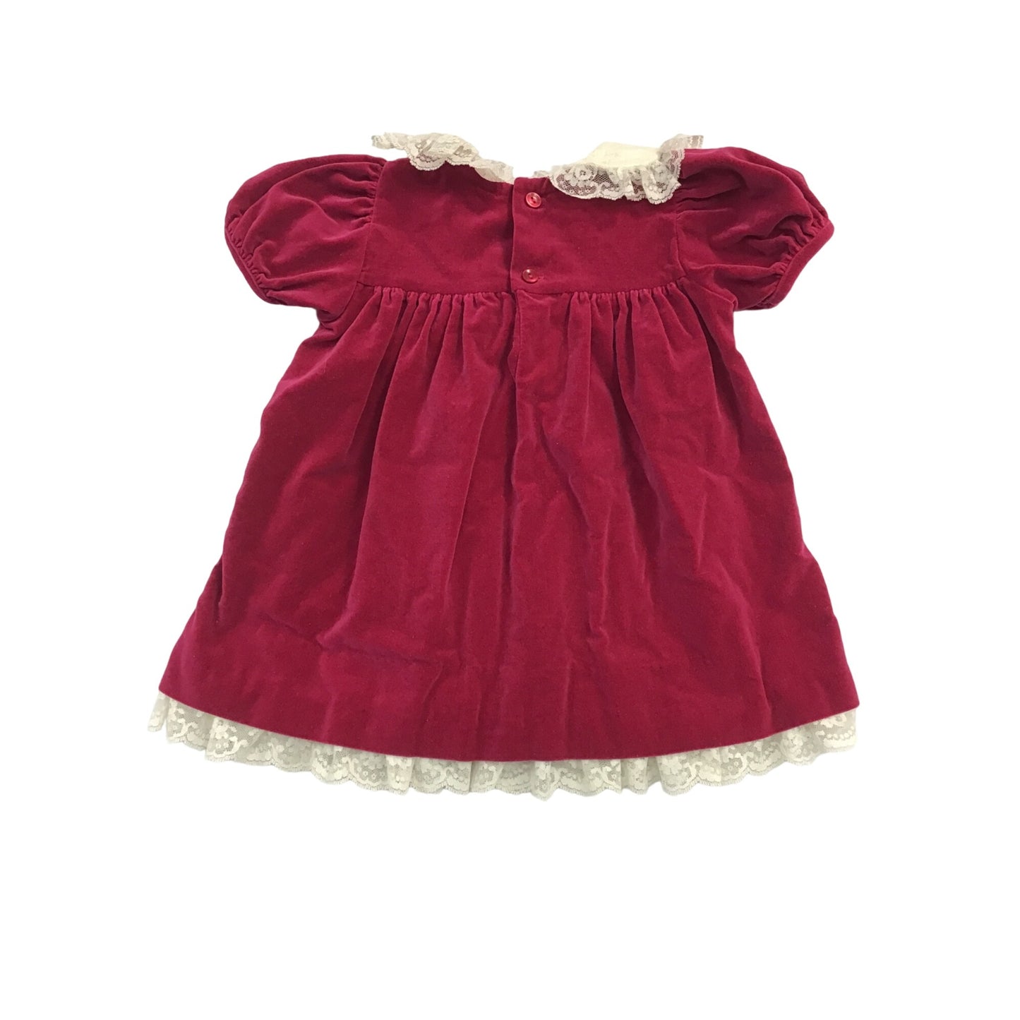 Vintage Baby Girl Velvet & Lace Dress