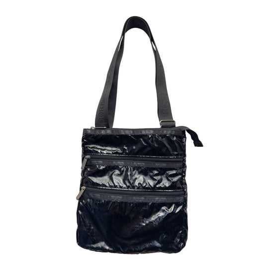 LeSportsac Black Shiny Nylon Crossbody Bag With Adjustable Strap #9710