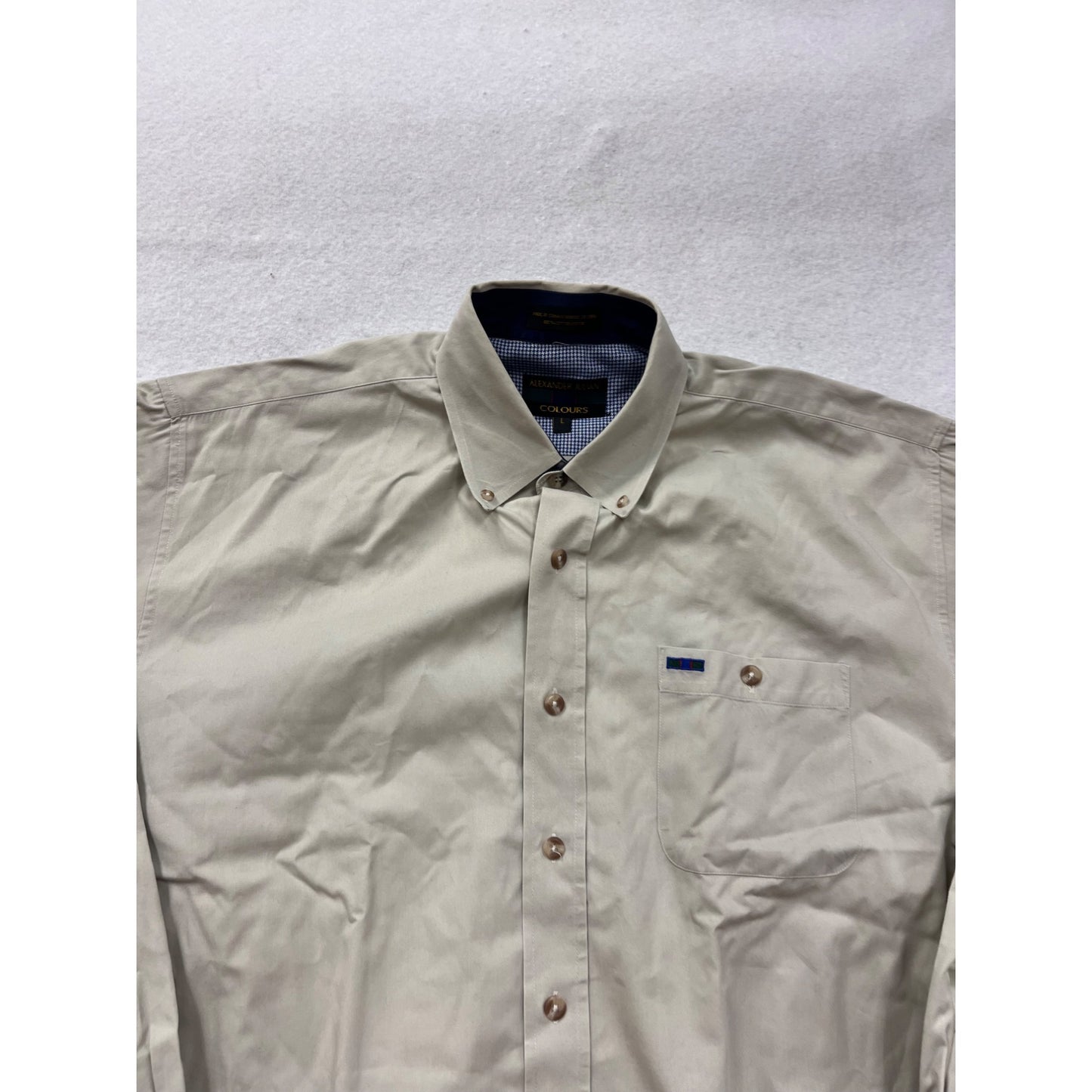 Alexander Julian Colours Beige Button-Up Shirt L #8817