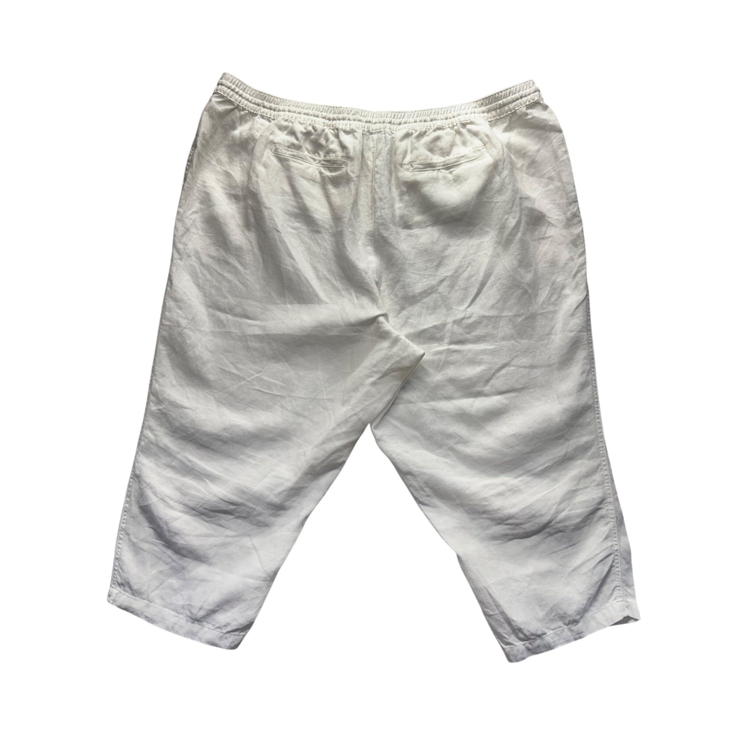 Lands End White Linen Crop Pants 22B