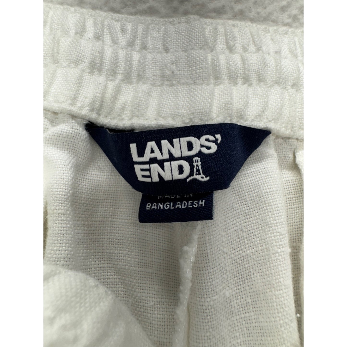 Lands End White Linen Crop Pants 22B
