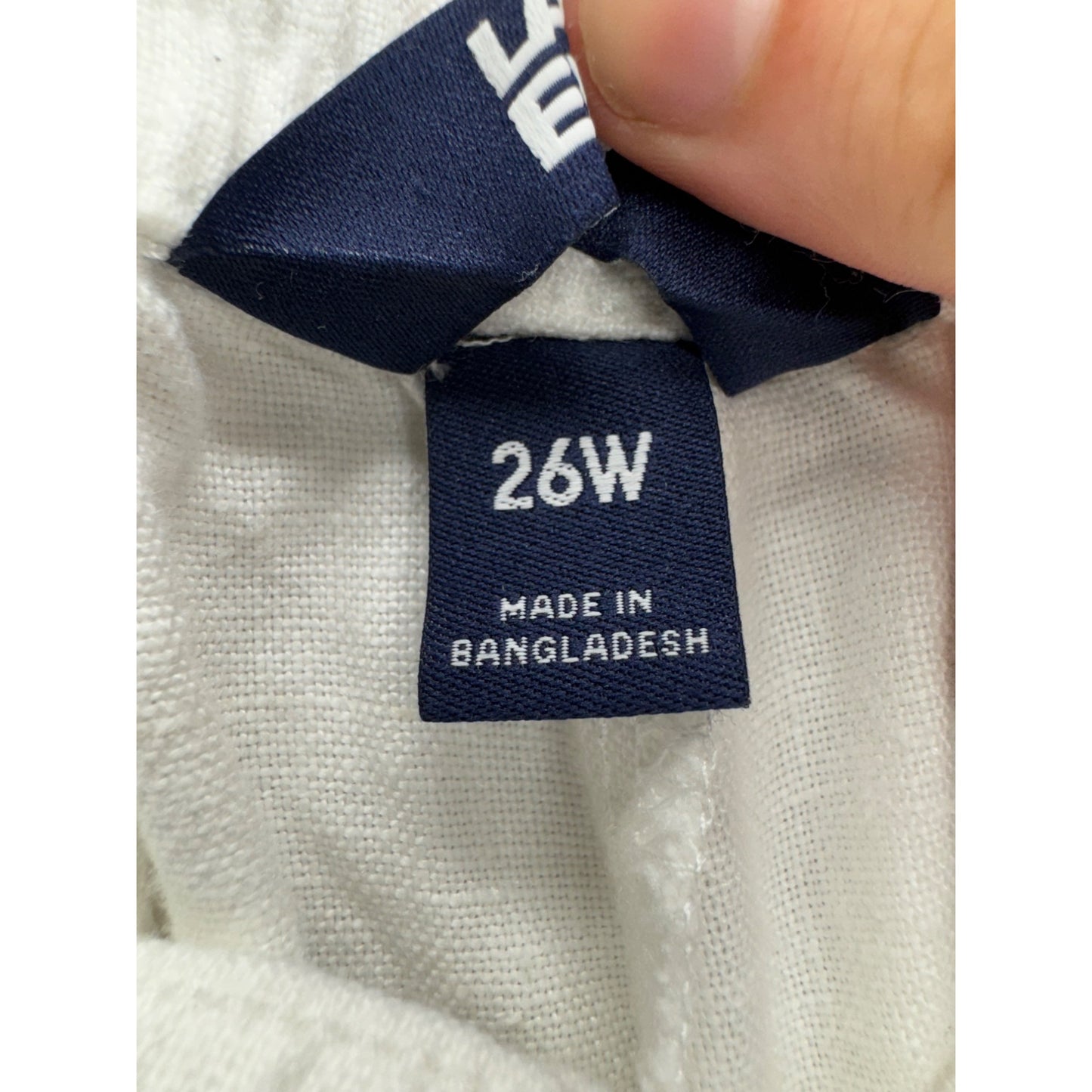 Lands End White Linen Crop Pants 22B