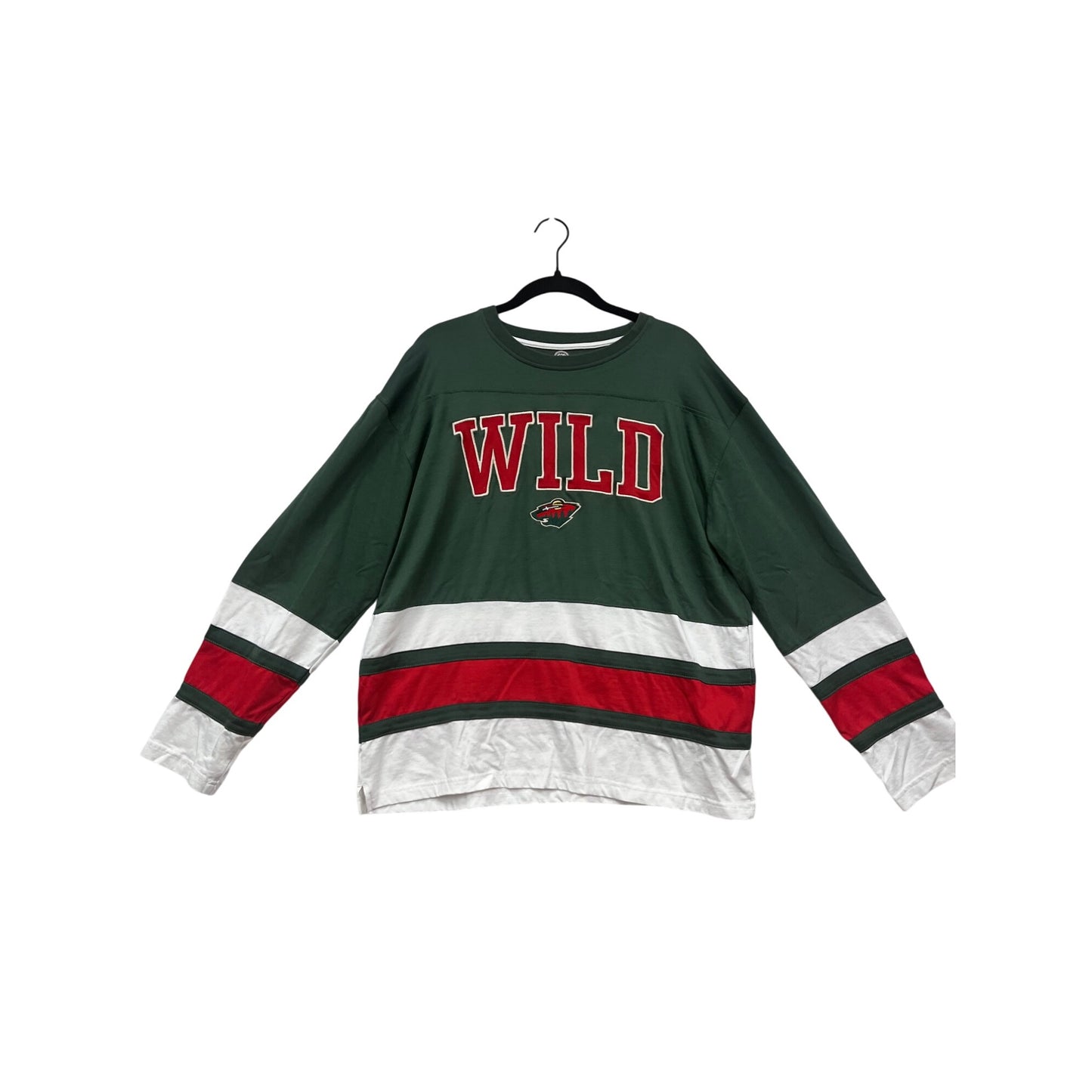 Minnesota Wild NHL Green/Red Long-Sleeve Jersey Shirt L #98A
