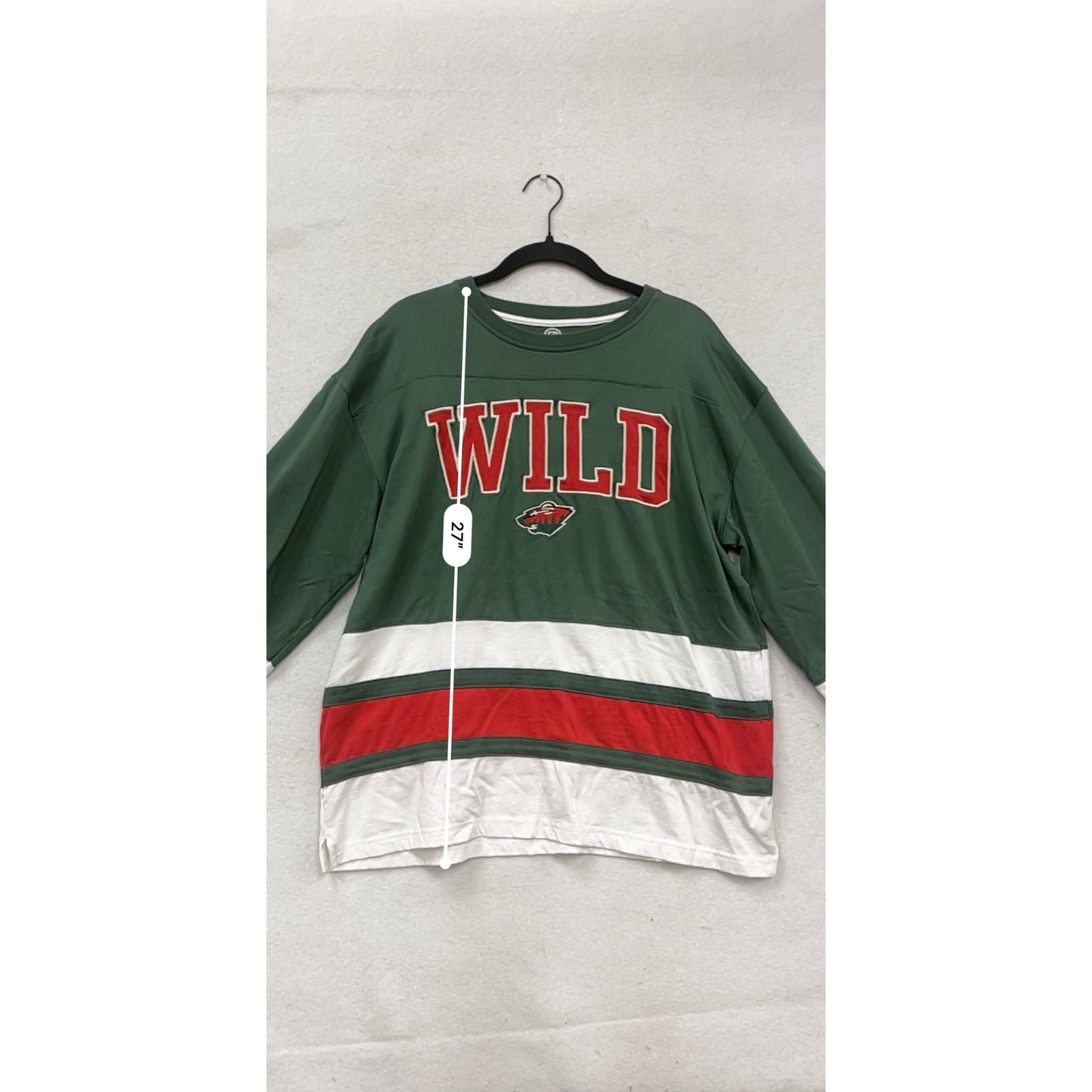 Minnesota Wild NHL Green/Red Long-Sleeve Jersey Shirt L #98A