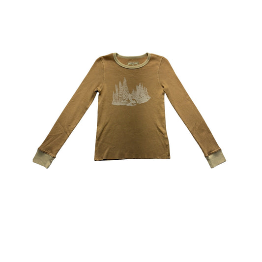 American Eagle Womens Long Sleeve Thermal Shirt With Nature Print #7441