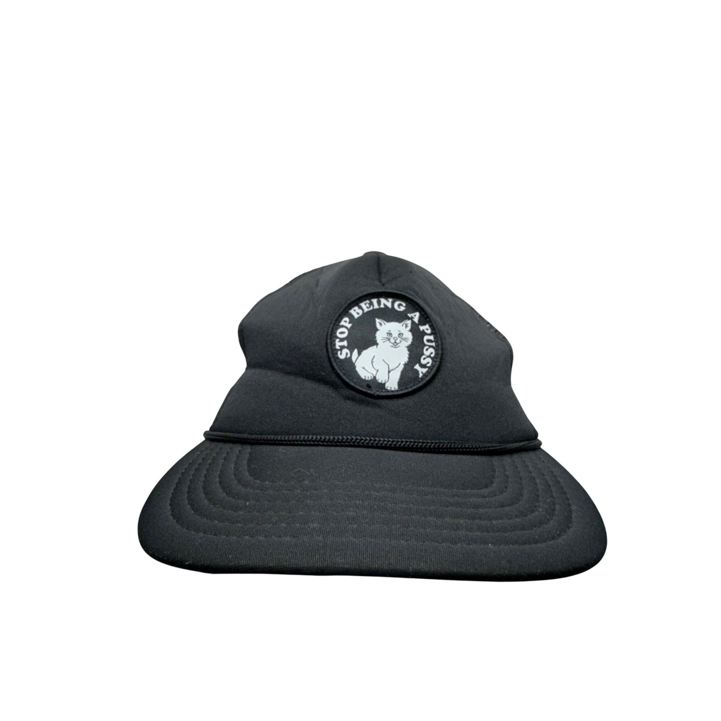 Ripndip Black Mesh Trucker Hat Stop Being A Pussy Cat Patch Adjustable #9782